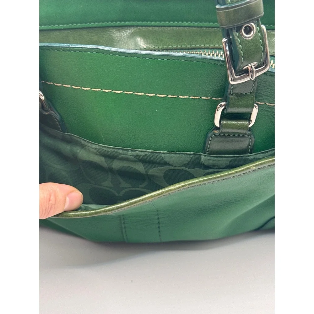 Vintage Coach 7465‎ Hamilton Kelly Green Leather Satchel Handbag